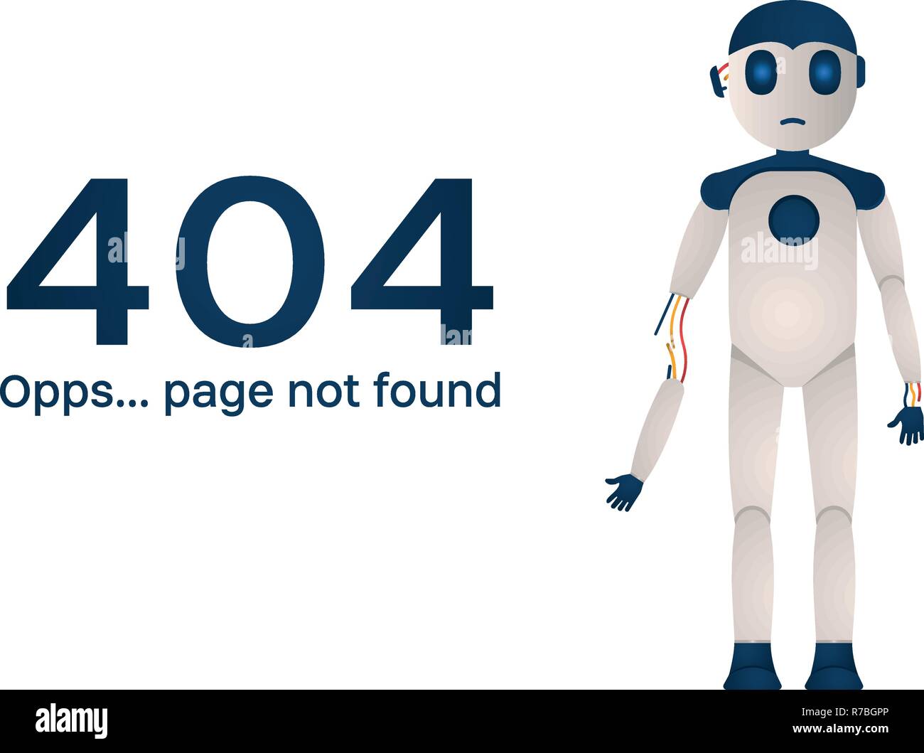 Page non trouvée erreur 404. Broken robot pour votre site Web les projets. vector illustration sur un fond blanc. Illustration de Vecteur