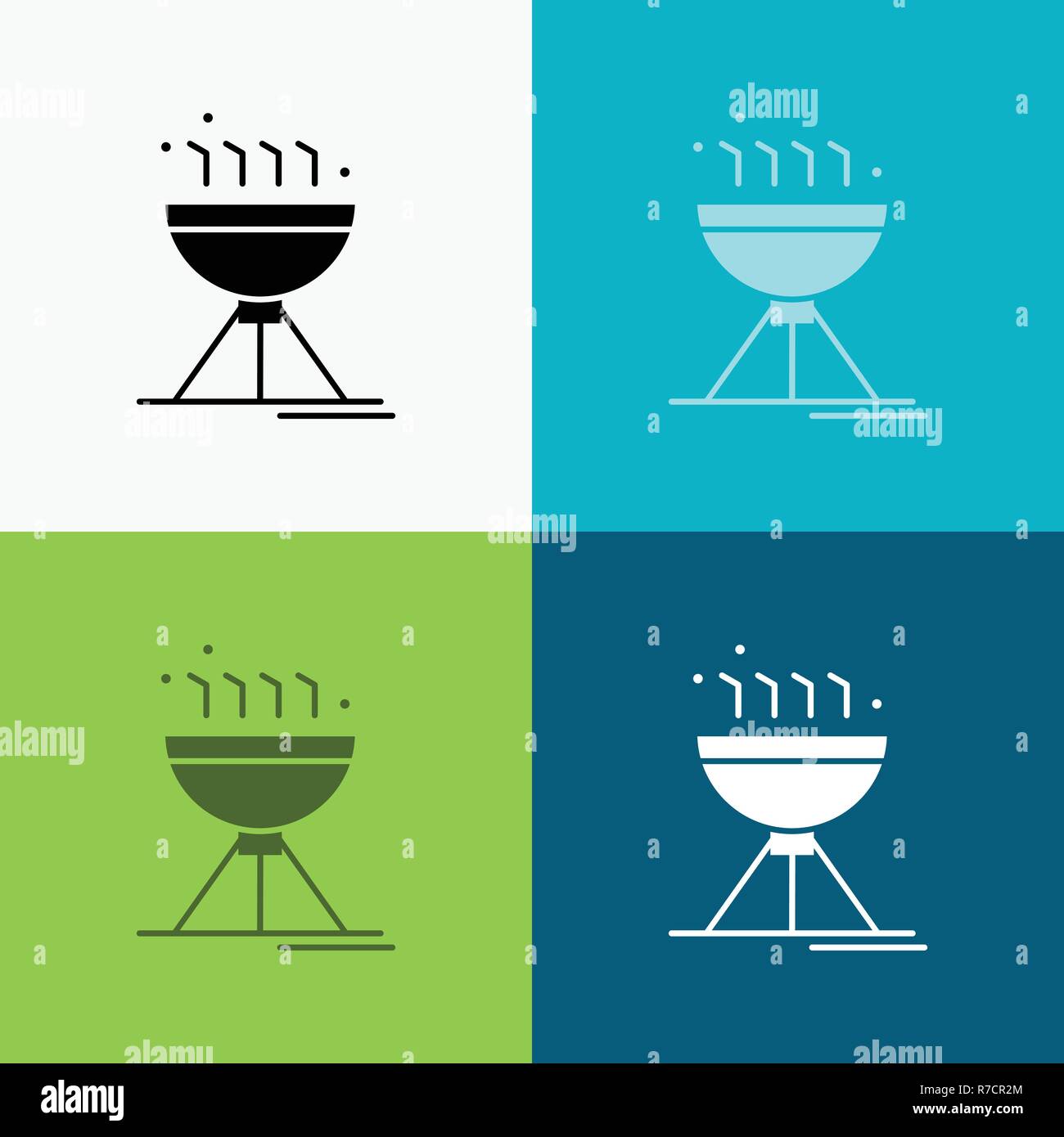 La cuisson barbecue, camping, de la nourriture, de l'icône grill sur différents antécédents. glyph style design, conçu pour le web et app. Illustration vecteur EPS 10 Illustration de Vecteur
