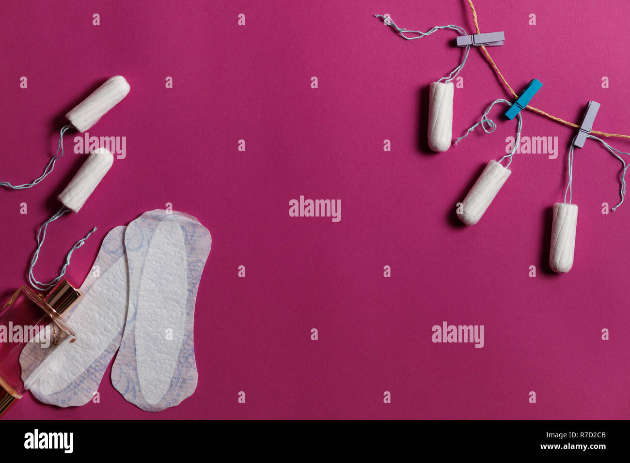 Tampon de coton. Womens confort, d'hygiène et de protection. Banque D'Images