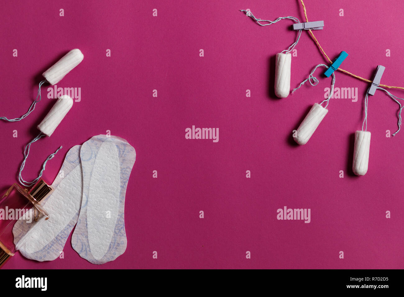 Tampon de coton. Womens confort, d'hygiène et de protection. Banque D'Images