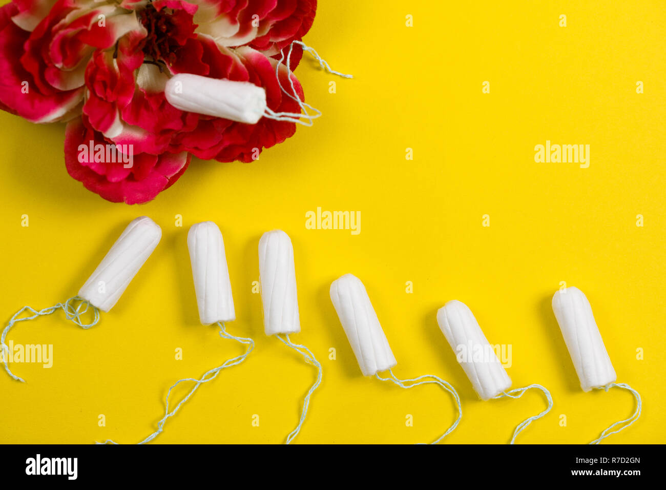 Tampon de coton. Womens confort, d'hygiène et de protection. Banque D'Images