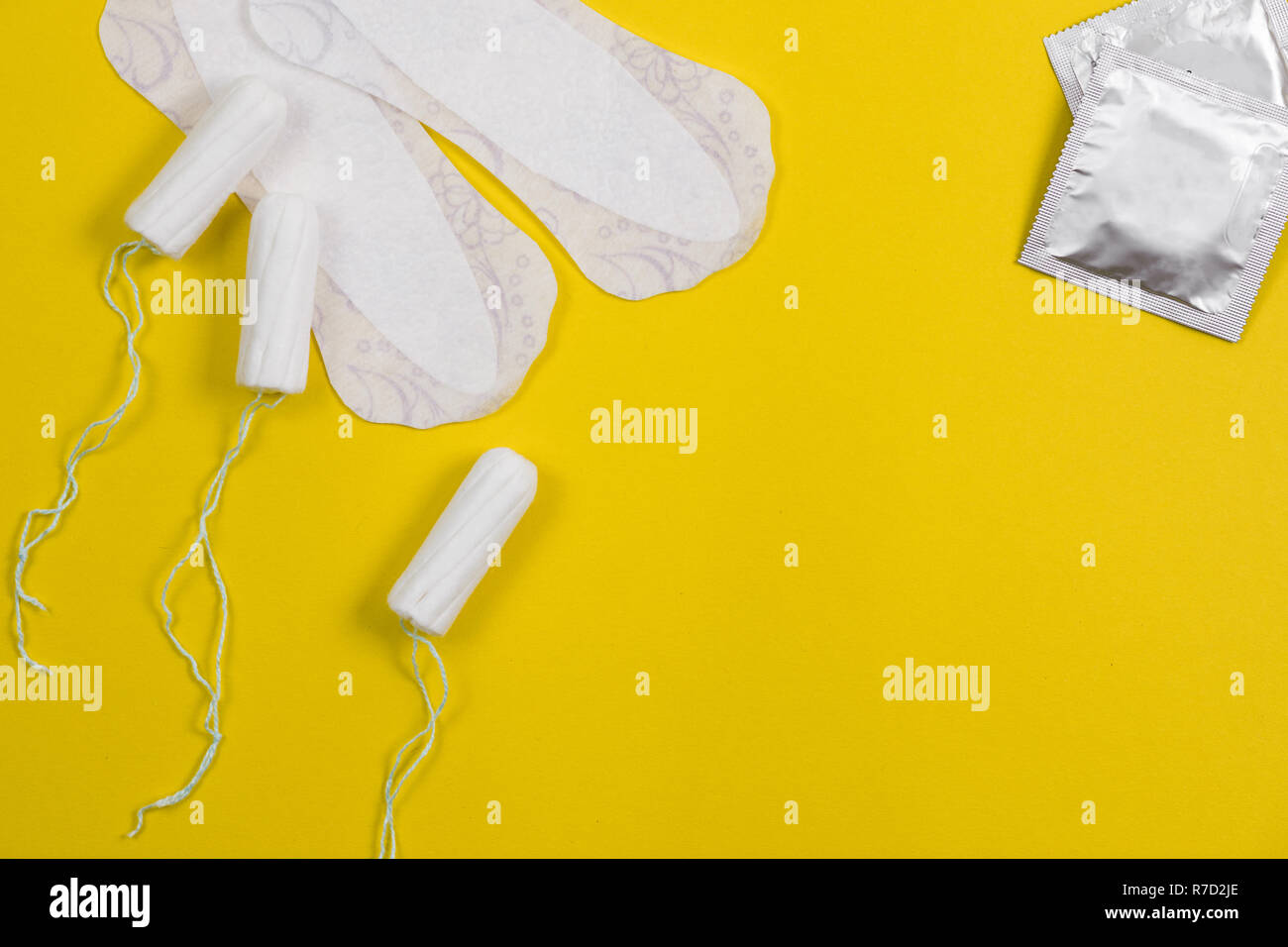 Tampon de coton. Womens confort, d'hygiène et de protection. Banque D'Images