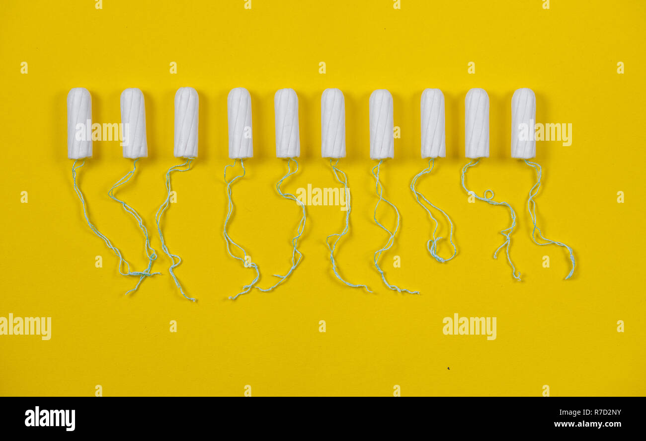 Tampon de coton. Womens confort, d'hygiène et de protection. Banque D'Images