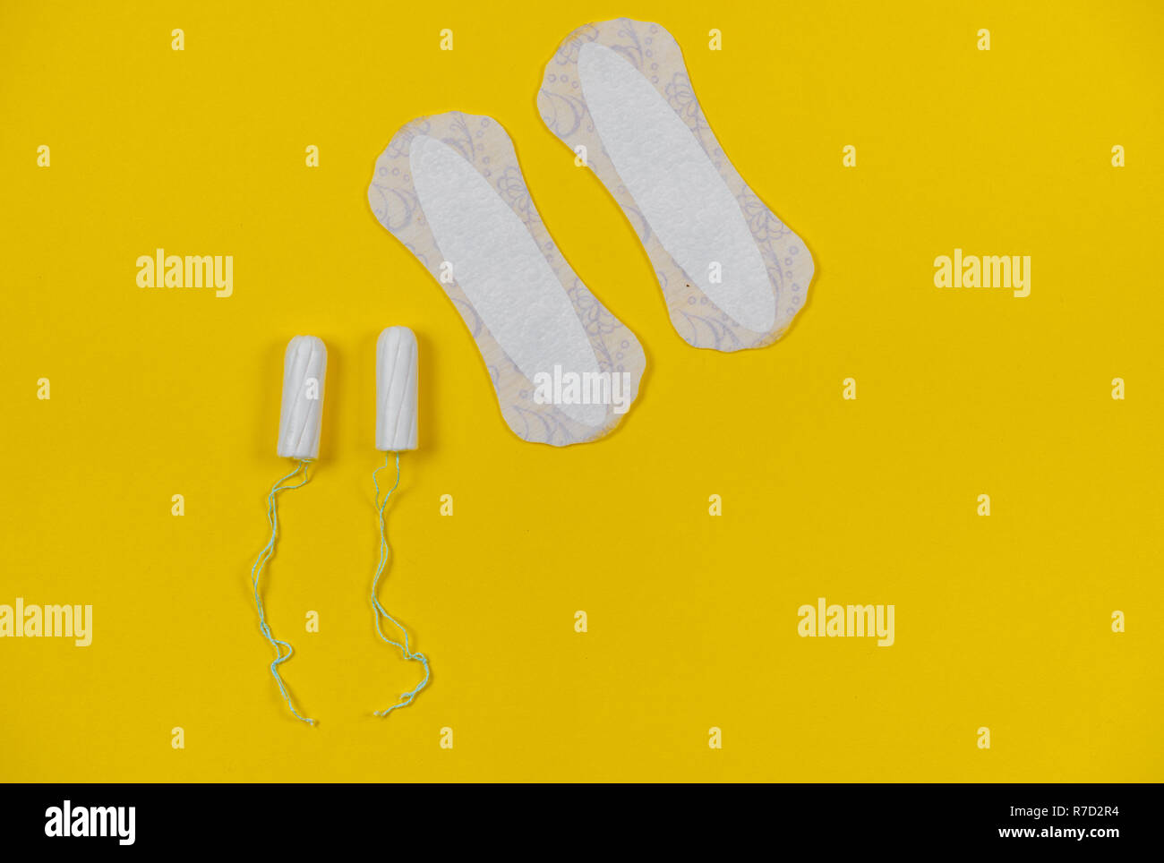 Tampon de coton. Womens confort, d'hygiène et de protection. Banque D'Images