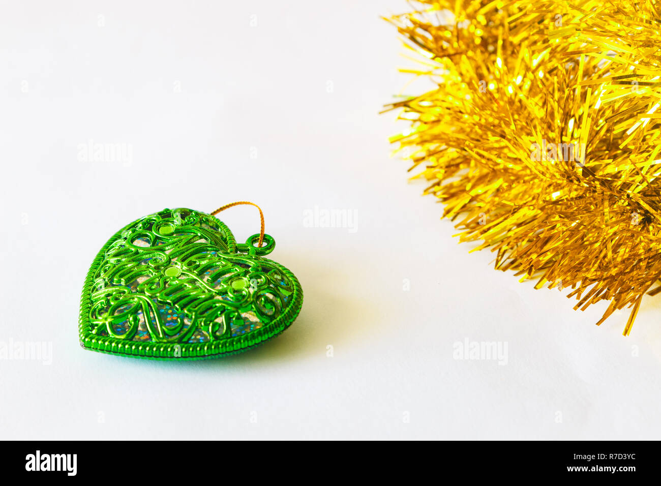 Composition de Noël. Les jouets de Noël sur fond blanc Banque D'Images