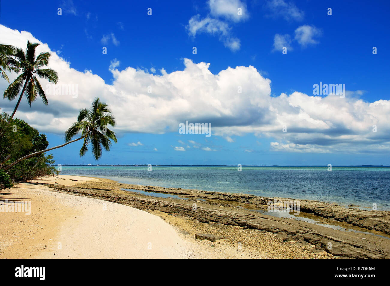 Rivage d'une île près de l'hôtel Makaha'Tongatapu island à Tonga. Royaume  de Tonga est un archipel composé de 169 îles Photo Stock - Alamy