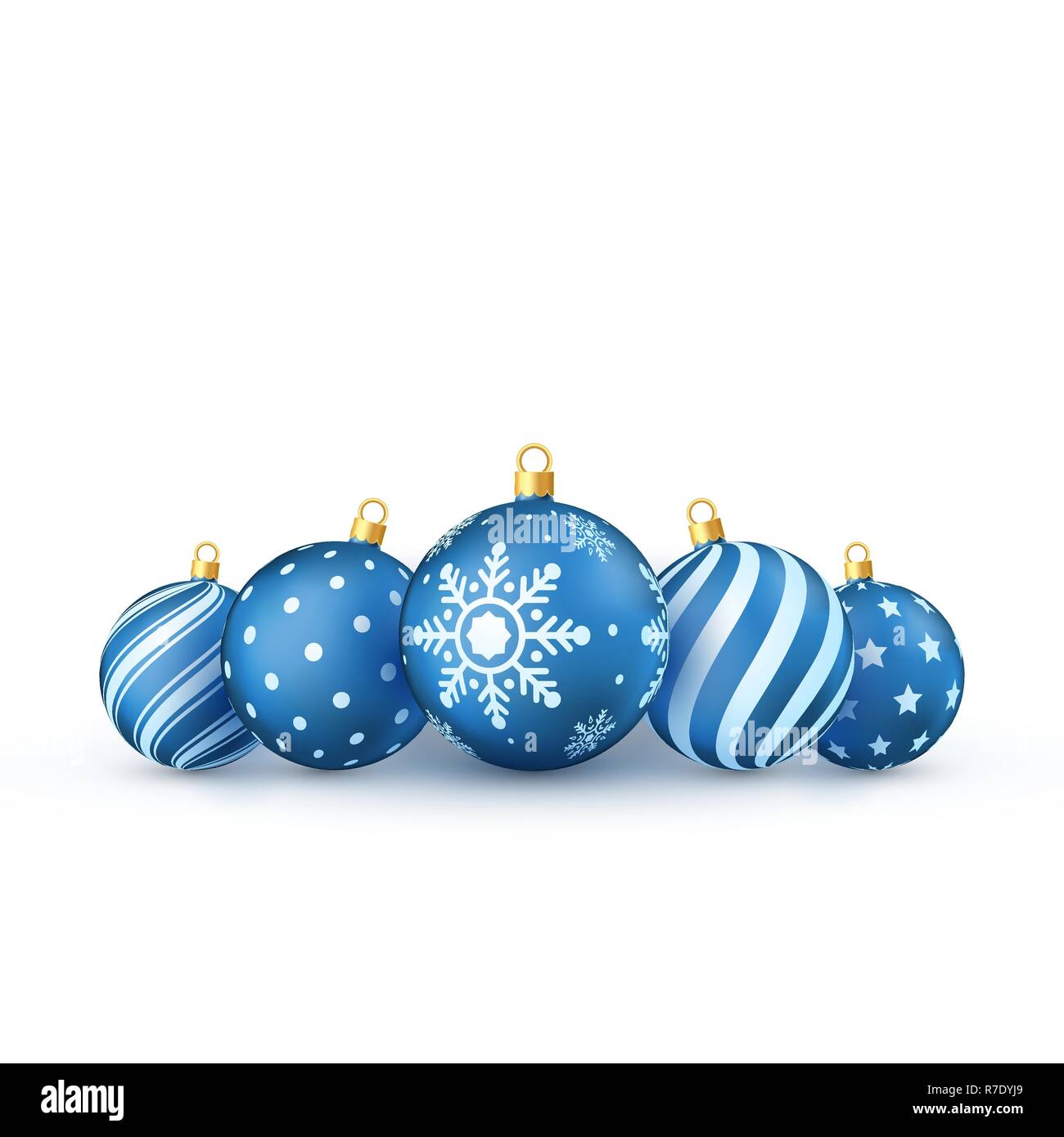 Jeu de boules de Noël. Maison de Vacances Nouvel An des arbres décoratifs les jouets. Vector illustration isolé sur fond blanc Illustration de Vecteur