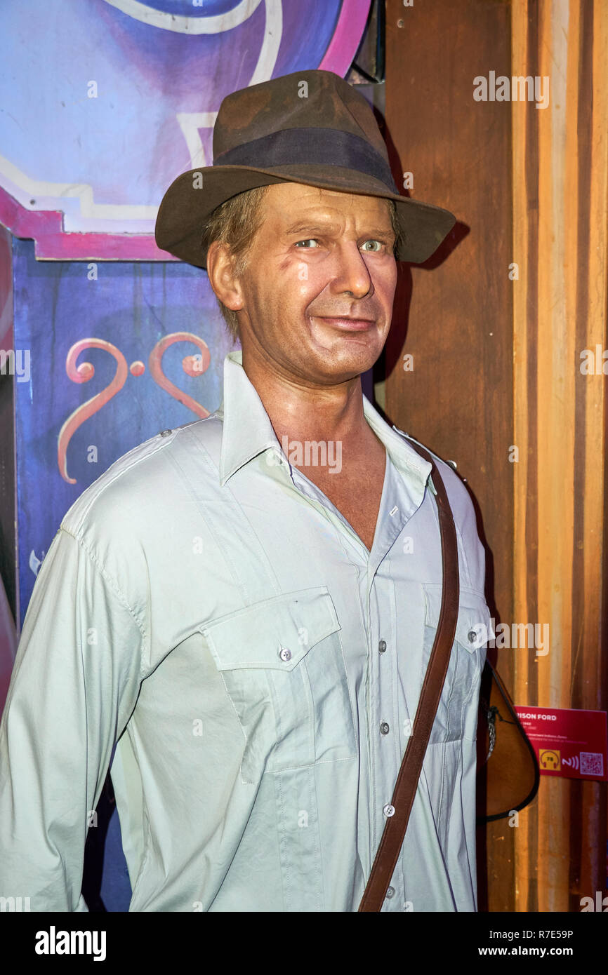 Montréal, Canada - le 23 septembre 2018 : Harrison Ford, un acteur, écrivain et producteur de films. Musée de Cire Grévin à Montréal, Québec, Canada Banque D'Images