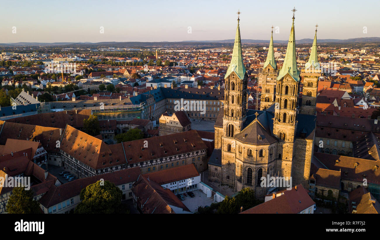 Bamberger Dom ou la Cathédrale de Bamberg, Altstadt ou vieille ville, Bamberg, Allemagne Banque D'Images