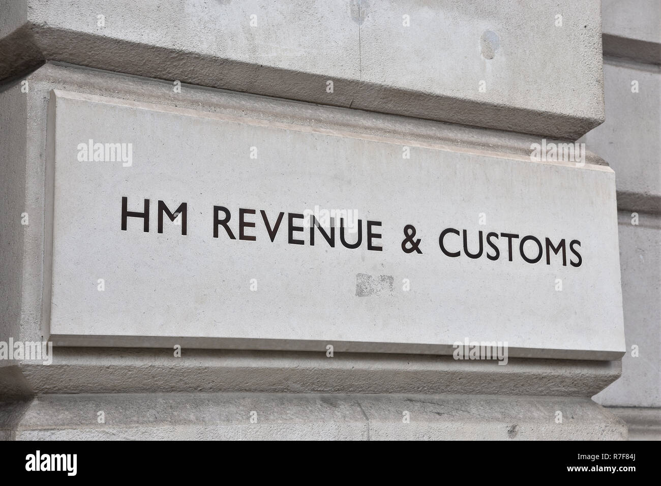 HM Revenue & Customs,signe,Whitehall London.UK Banque D'Images