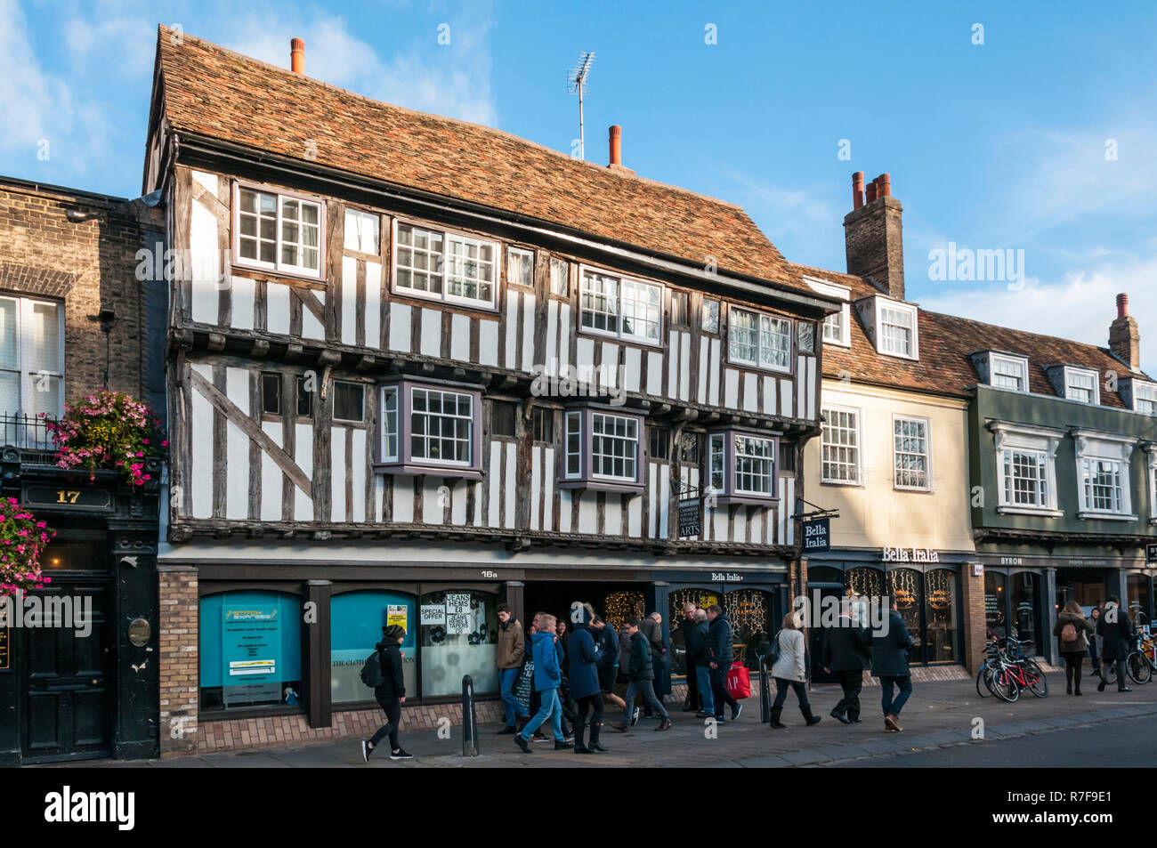 Au début du 16e ccentury Bridge House dans Bridge Street, Cambridge. Banque D'Images