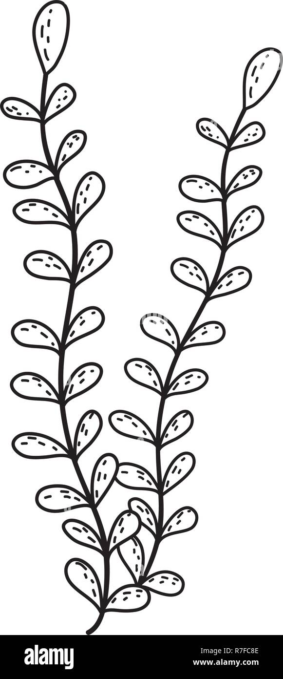 Sous l'icône nature algues Illustration de Vecteur