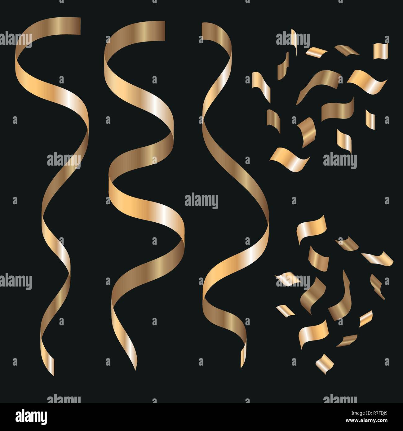 Curling or Stream, isolé sur fond noir, Vector Illustration Illustration de Vecteur