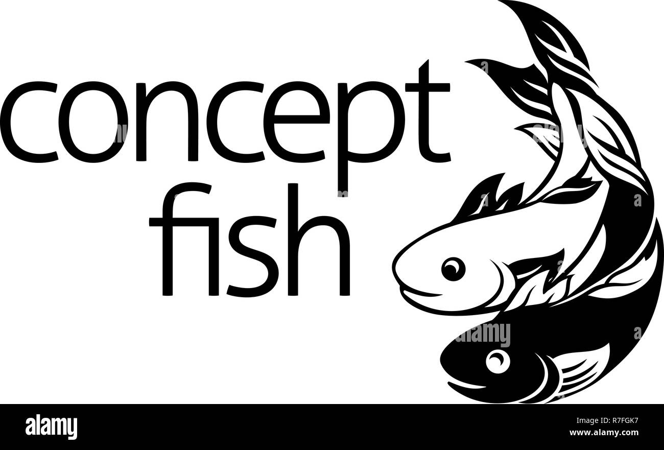 Concept de poisson symbole icône Illustration de Vecteur
