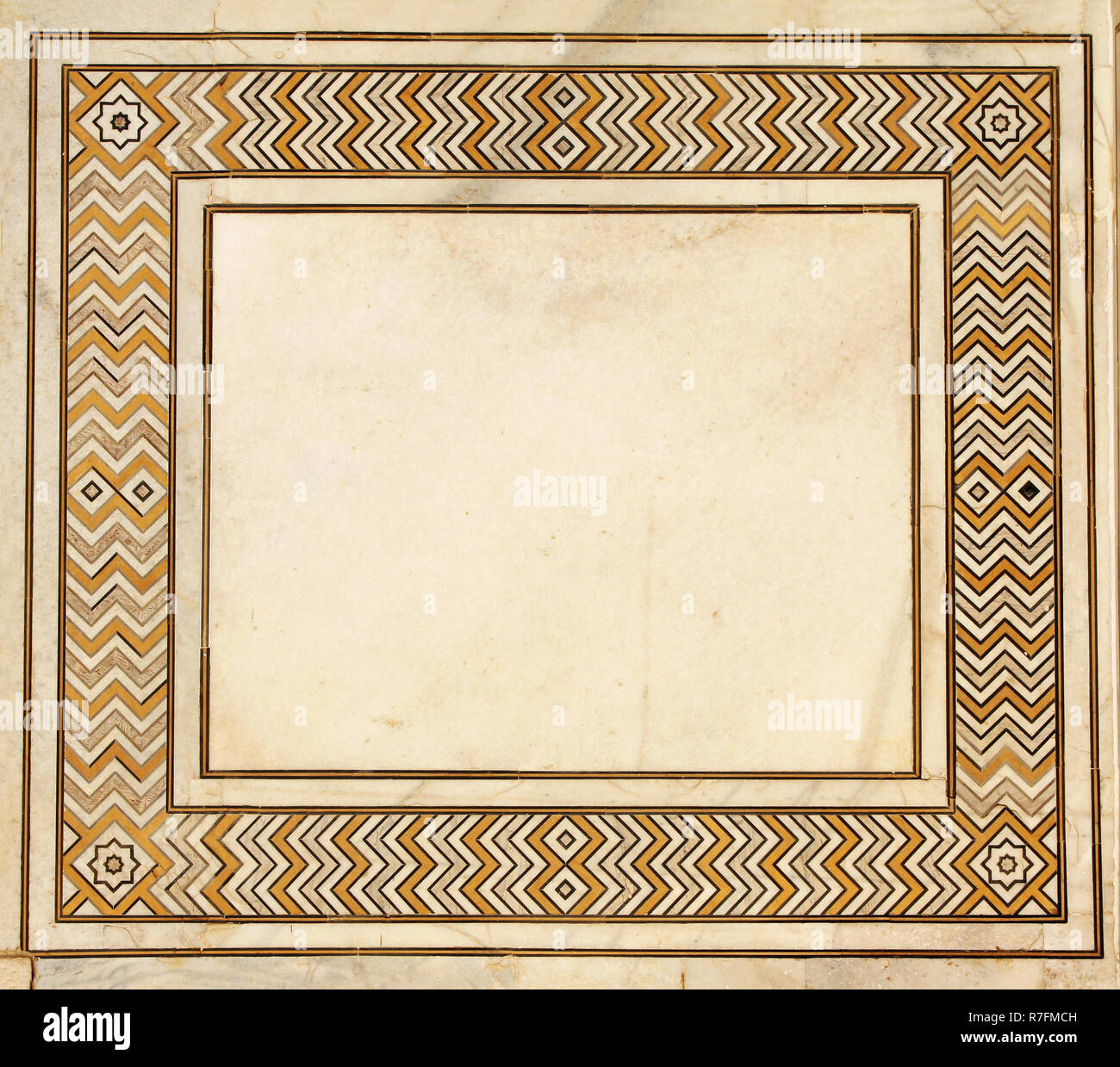 Image de mosaïque en marbre dans le Taj Mahal, Inde Banque D'Images