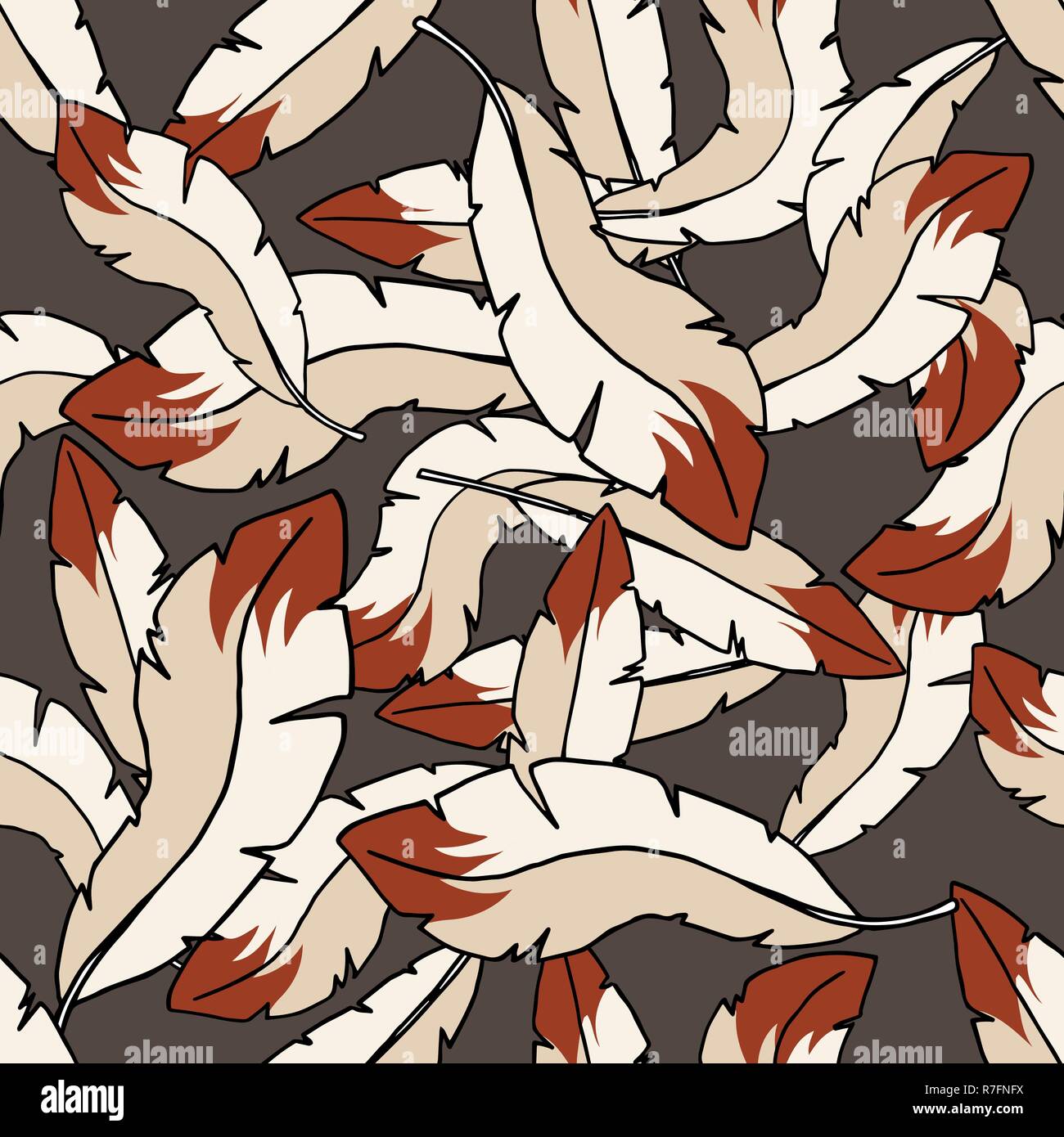 Les plumes de couleur transparente broderie main motif de fond de la mode textile Illustration de Vecteur