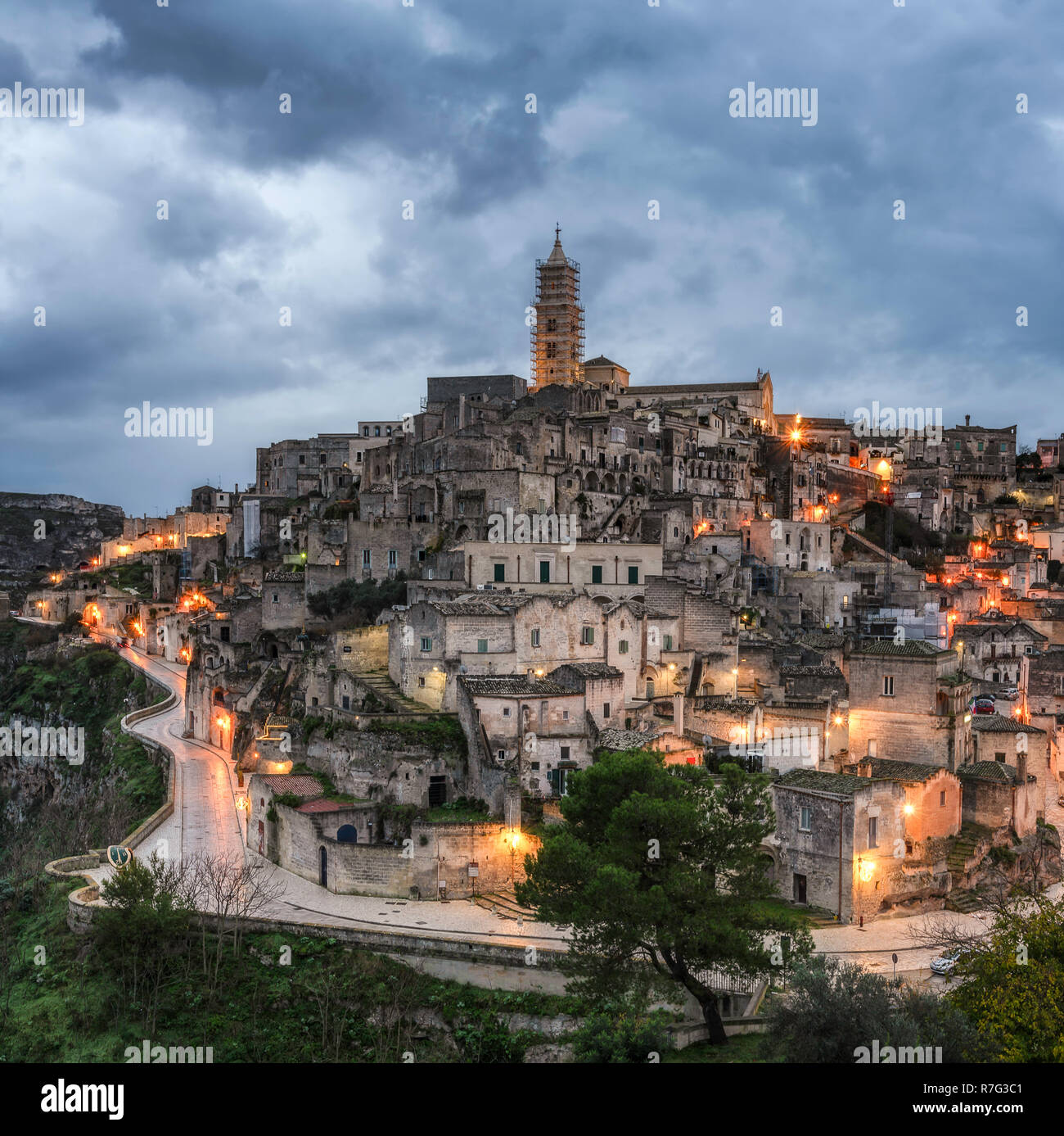 Matera- la capitale de la culture européenne pour 2019. Une ville médiévale de la fairytales Banque D'Images