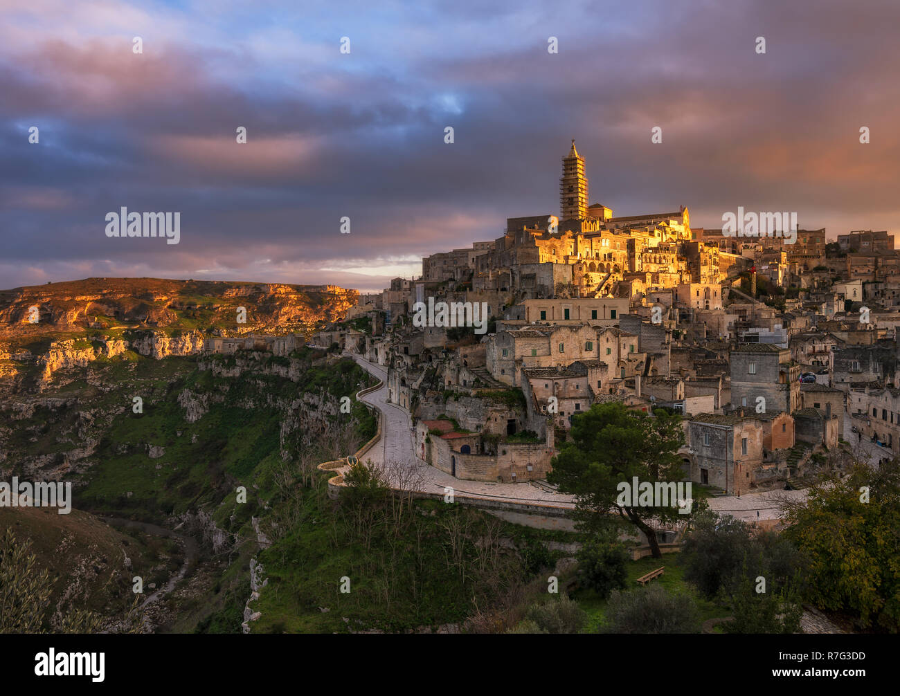 Matera- la capitale de la culture européenne pour 2019. Une ville médiévale de la fairytales Banque D'Images