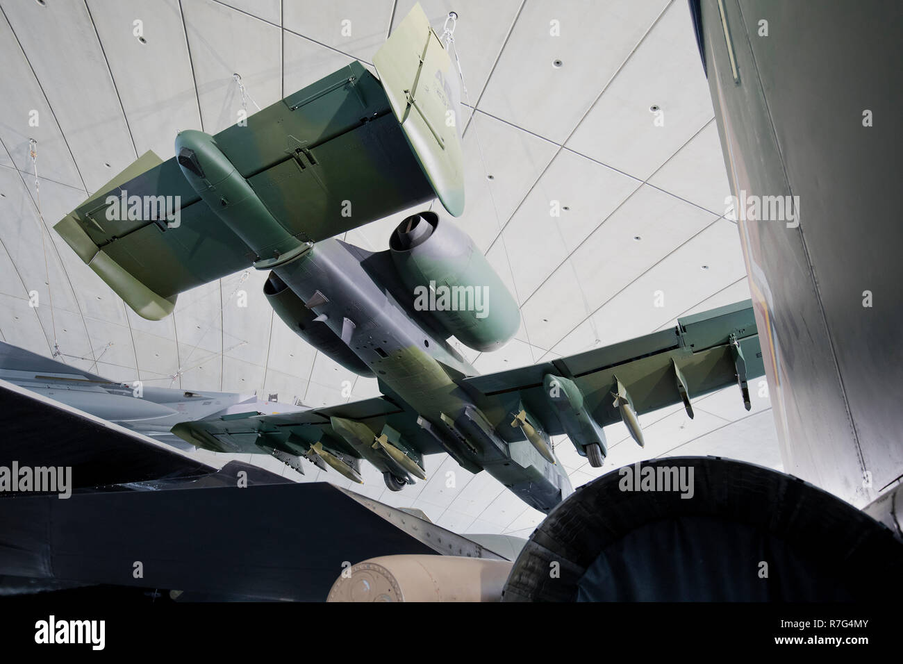 Fairchild A-10 Thunderbolt d'aéronefs en exposition à l'American Air Museum, Cambridge, Royaume-Uni Banque D'Images