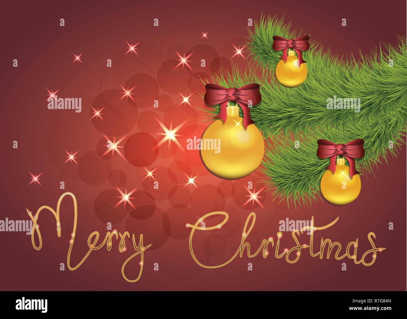 Illustration brillante des étoiles et scintille sur fond rouge Illustration de Vecteur