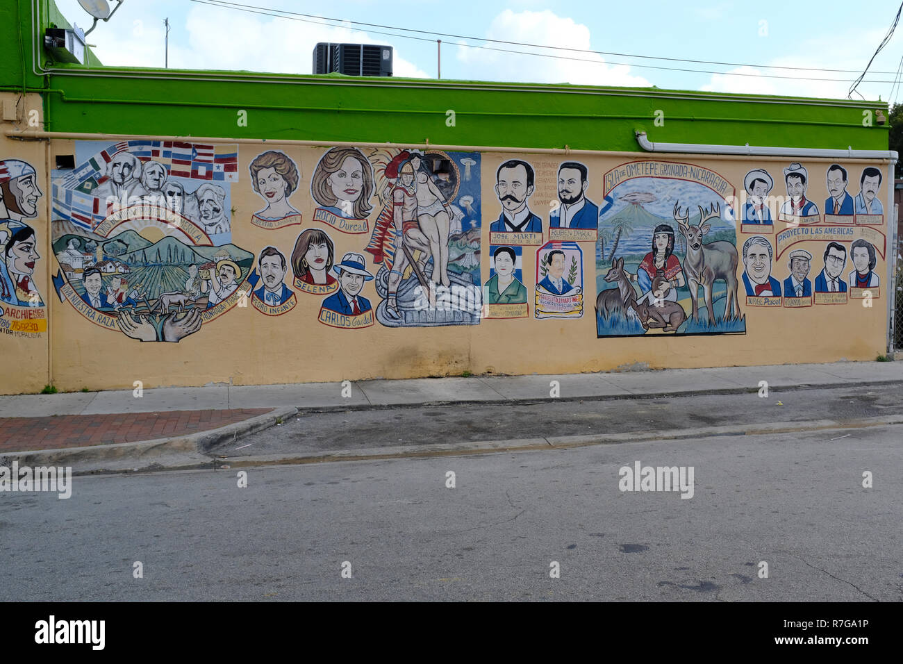 Fresque sur mur dans la petite havane, Miami, Floride Banque D'Images