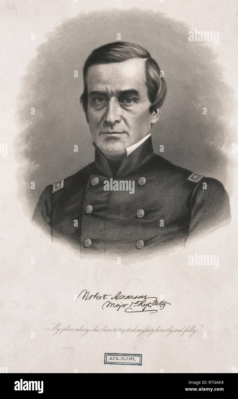 Le Major Robert Anderson, commandant du fort Sumter, vers 1861 Banque D'Images