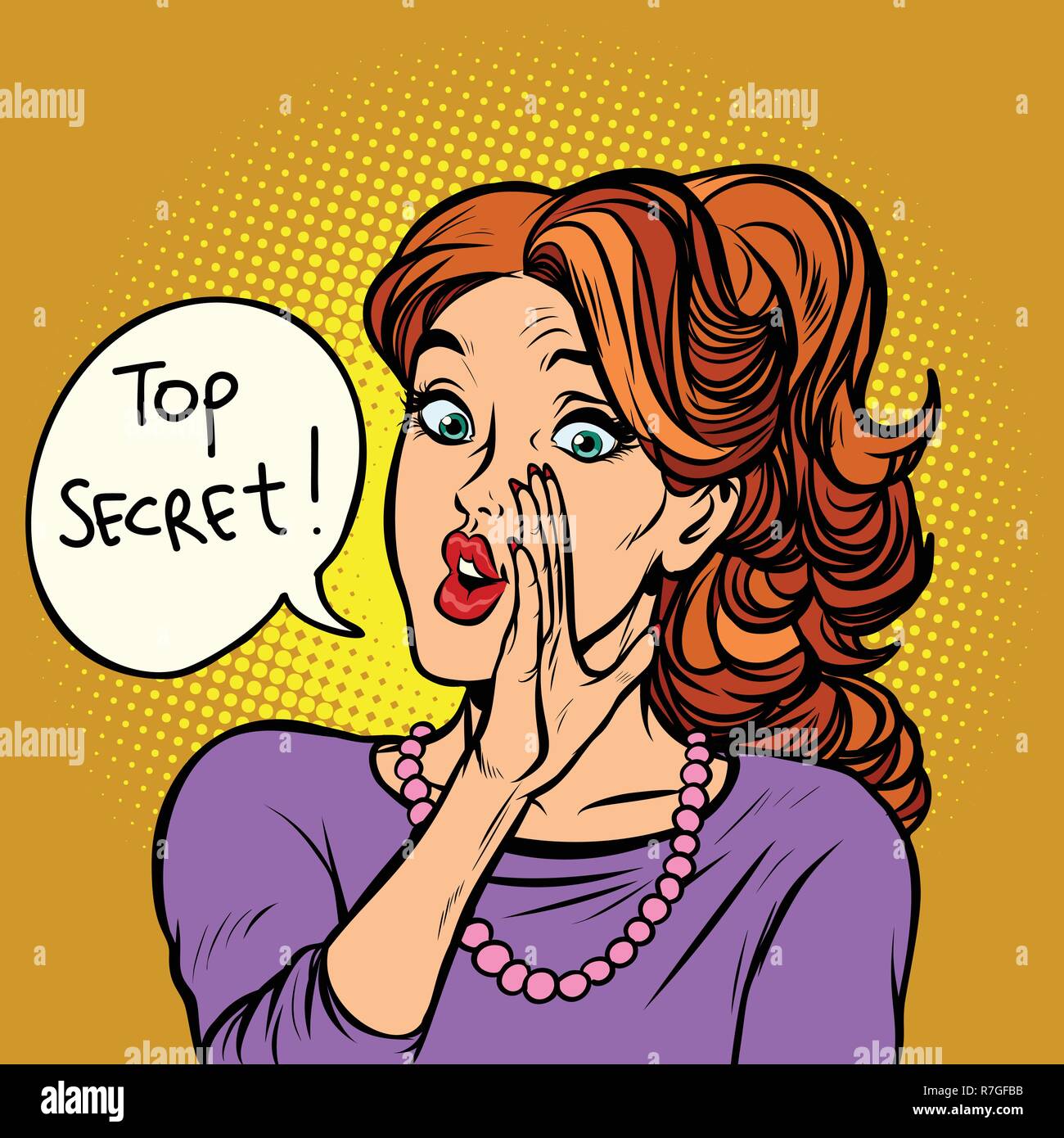 Top secret. femmes gossip rumeur. Comic cartoon retro pop art dessin illustration vectorielle Illustration de Vecteur