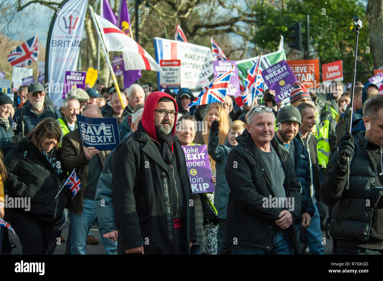 Brexit EDL signifie quitter Mars 2018 9 déc. Banque D'Images