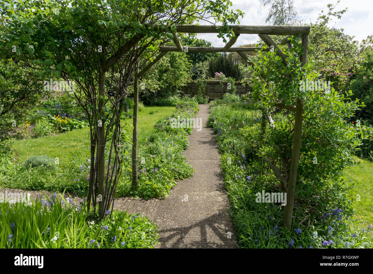 Le jardin fleuri clos en été à la Cowper et Newton musée, Olney, España Banque D'Images