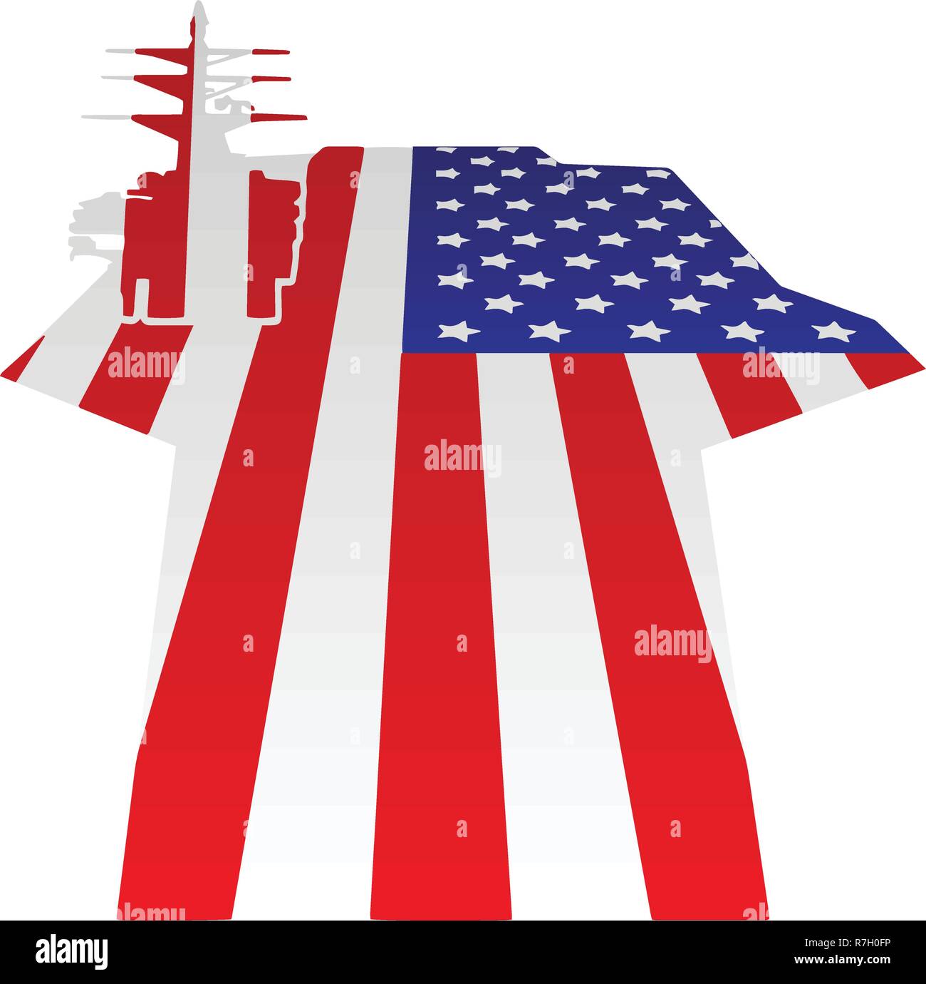 D'envol du porte-avions drapeau américain Vector Illustration Illustration de Vecteur