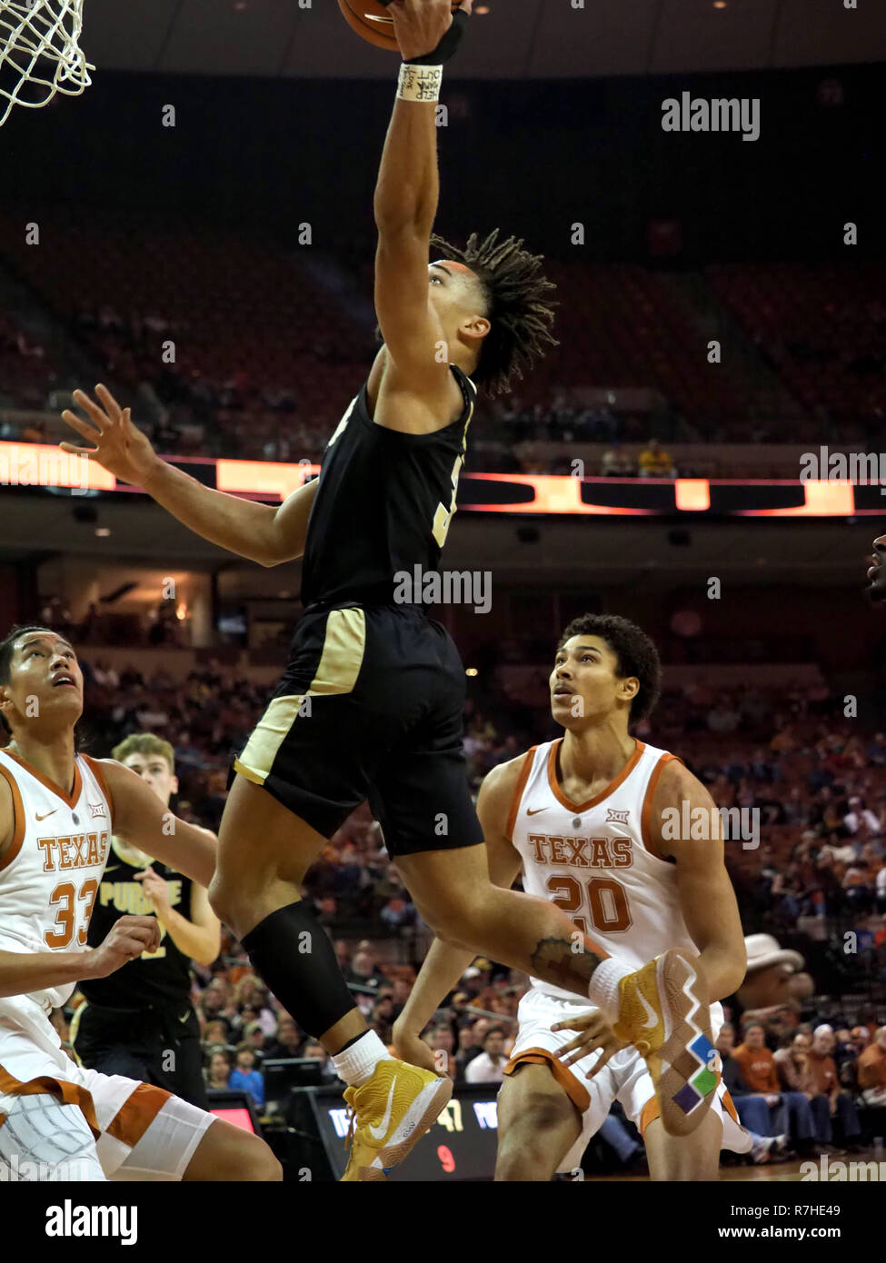 Austin, Texas, États-Unis. 9Th Mar 2018. Carsen Edwards # 3 de la Purdue Boilermakers en action contre le Texas longhorns au Frank Erwin Center à Austin au Texas. Texas bat Purdue 72-68.Robert Backman/Cal Sport Media. Credit : Cal Sport Media/Alamy Live News Banque D'Images