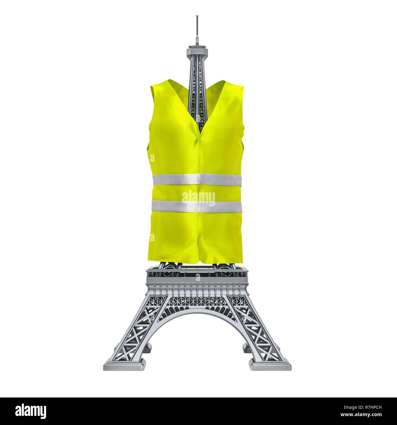 Jaune, mouvement de protestation français concept. Le rendu 3D Banque D'Images