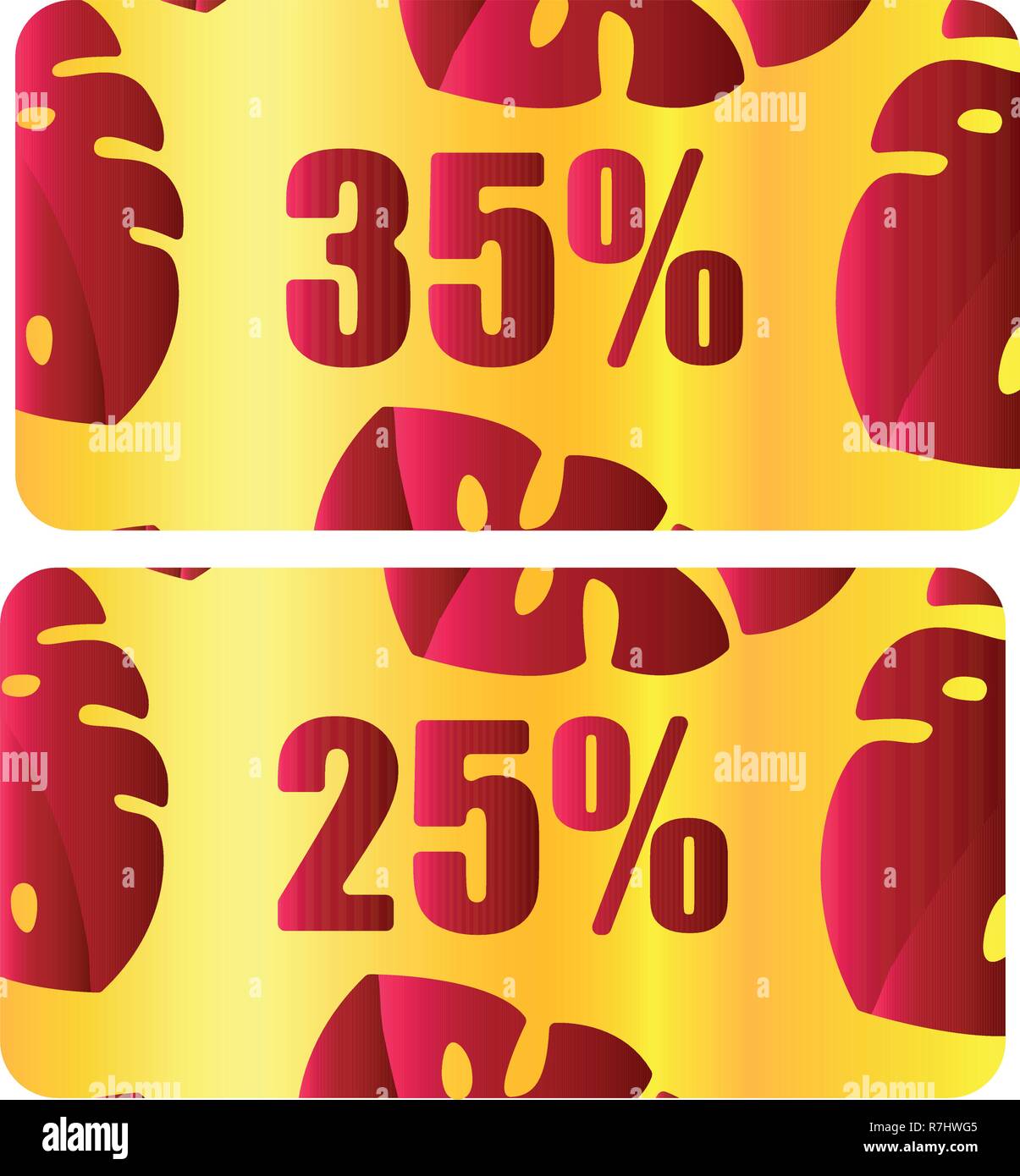 Bon De Reduction Bon Scenario Arriere Plan Modele Avec De L Or Fond Rouge Motif Feuilles Moderne Economiser De L Argent Tag 35 Off Off 25 Bon Promo Carte Cadeau Design Image Vectorielle Stock