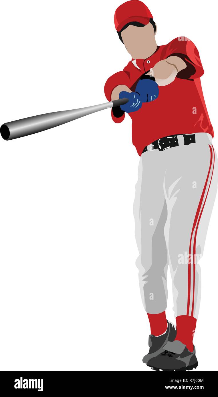 Joueur de baseball. Vector illustration Illustration de Vecteur