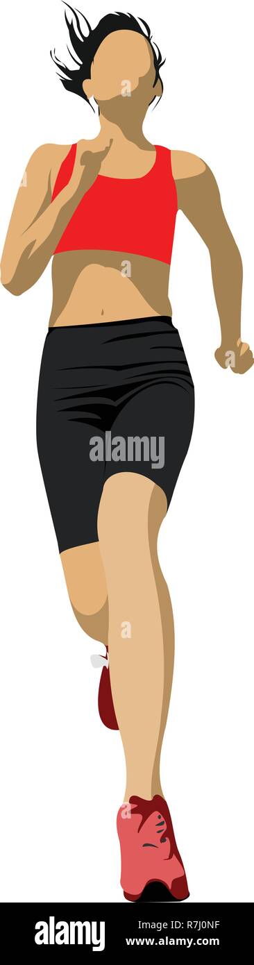 L'exécution de personnes.le jogging. Vector illustration Illustration de Vecteur