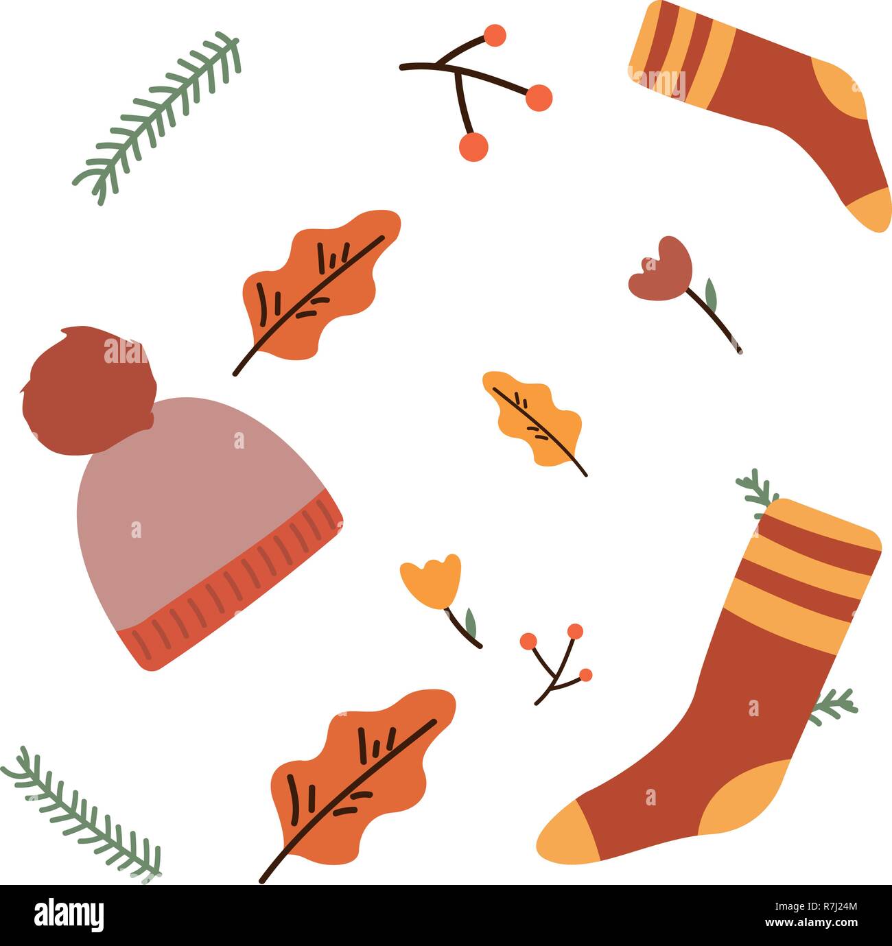 Modèle transparent avec des chaussettes de noël. Vector illustration pour Joyeux Noël et Bonne Année print design Illustration de Vecteur