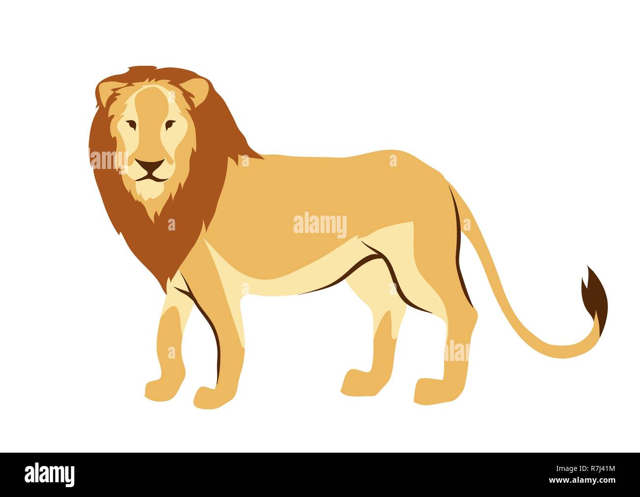 Illustration stylisée de lion. Illustration de Vecteur