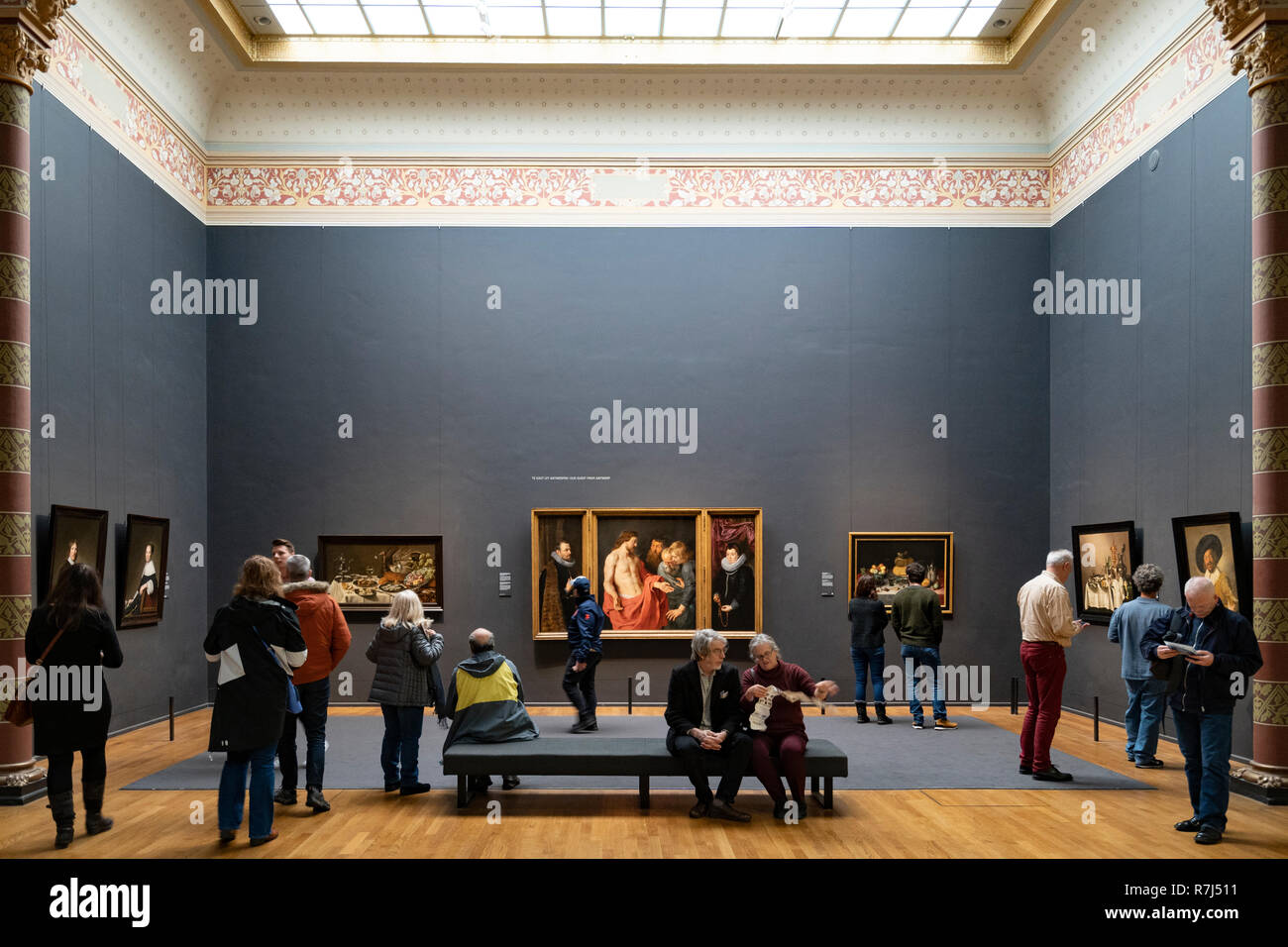 L'intérieur de la galerie Rijksmuseum à Amsterdam, Pays-Bas Banque D'Images