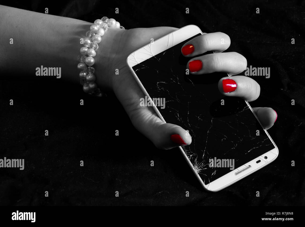 Téléphone fissuré Banque D'Images