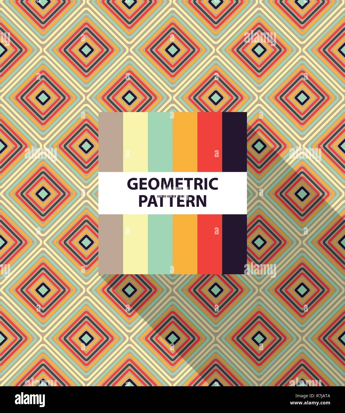 Motif à rayures géométriques abstraites aux couleurs et la palette de Rhombus Illustration de Vecteur