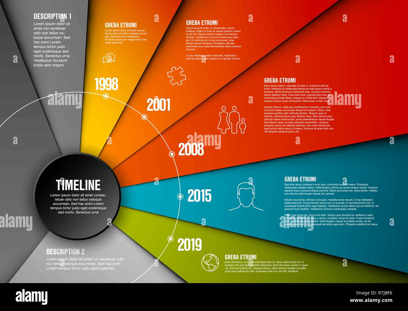 Infographie vecteur modèle timeline documents fabriqués à partir de Illustration de Vecteur