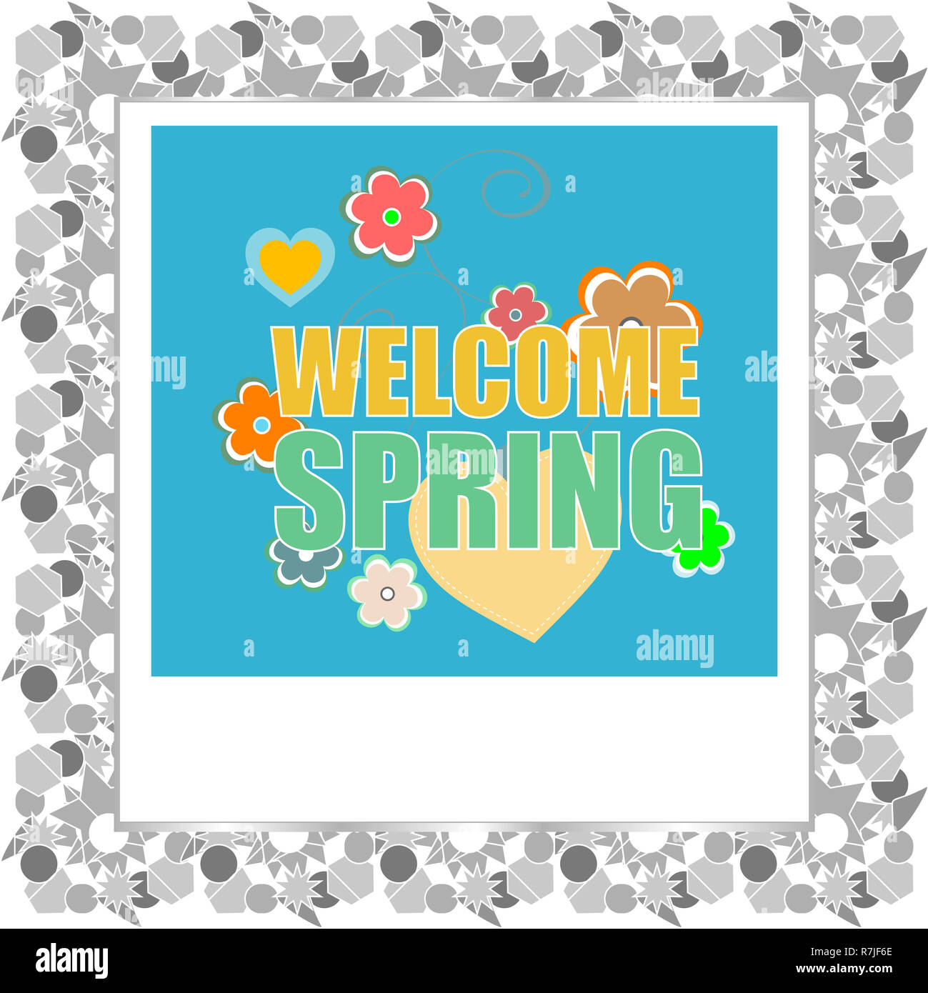 Bienvenue au printemps mots sur holiday card Banque D'Images