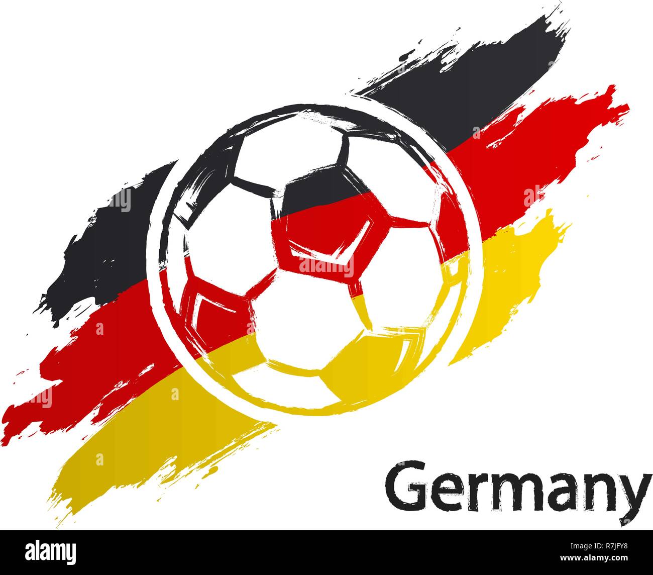 L'icône de football Allemagne flag grunge style vector illustration isolé sur fond blanc Illustration de Vecteur