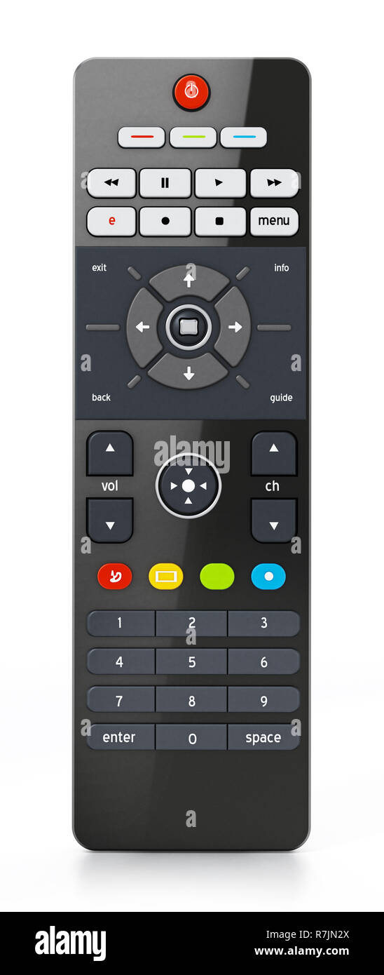 Generic remote controller isolé sur fond blanc. 3D illustration. Banque D'Images