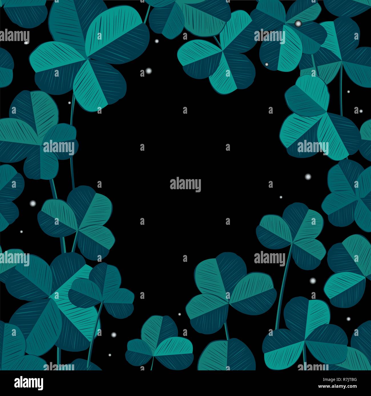 Fée et trèfle élégant cadre. Saint Patrick Day arrière-plan. Vector illustration pour chance printemps ou été design avec Shamrock. Illustration de Vecteur