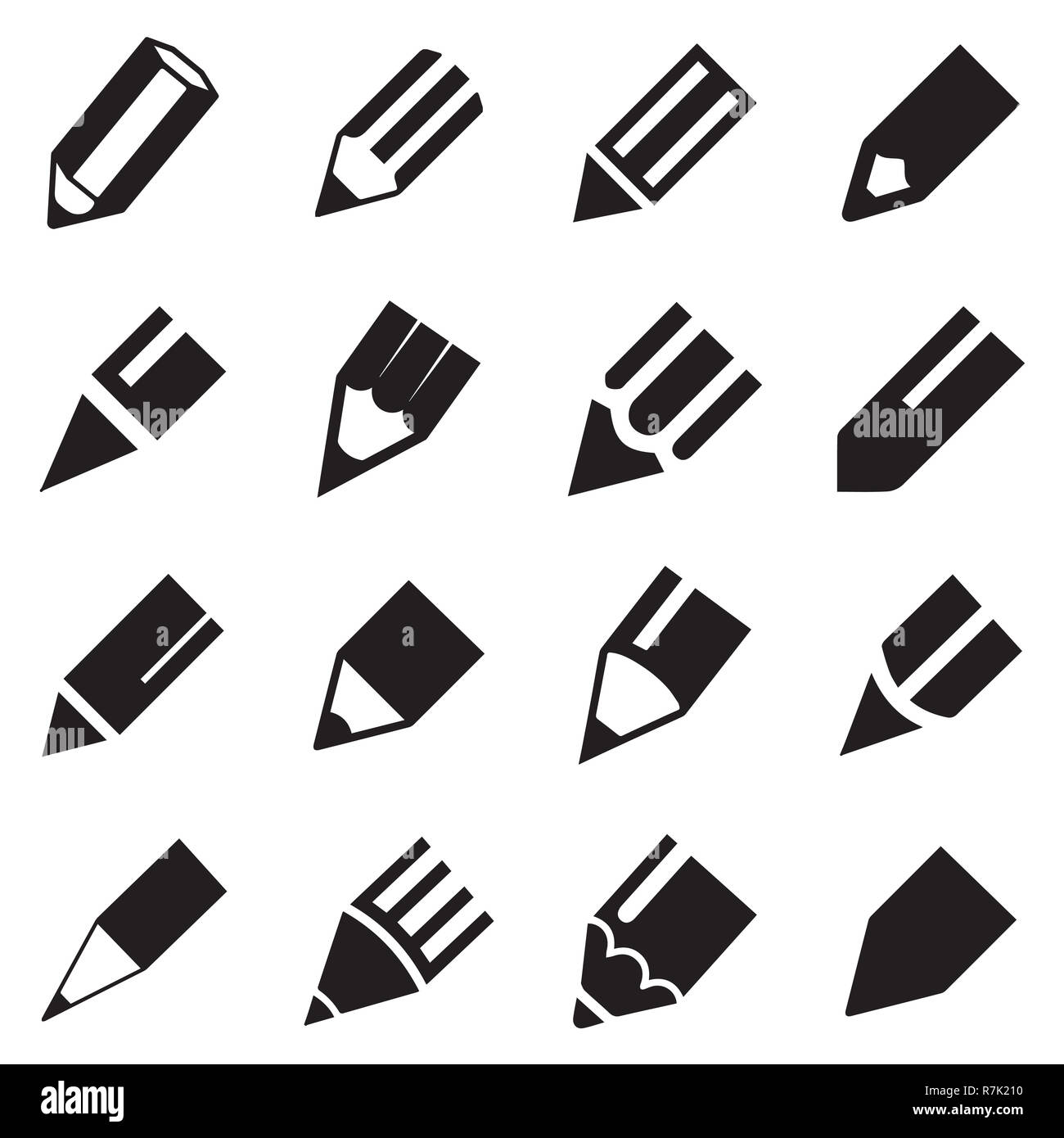 L'icône de crayon tête Vector noir parfait Banque D'Images