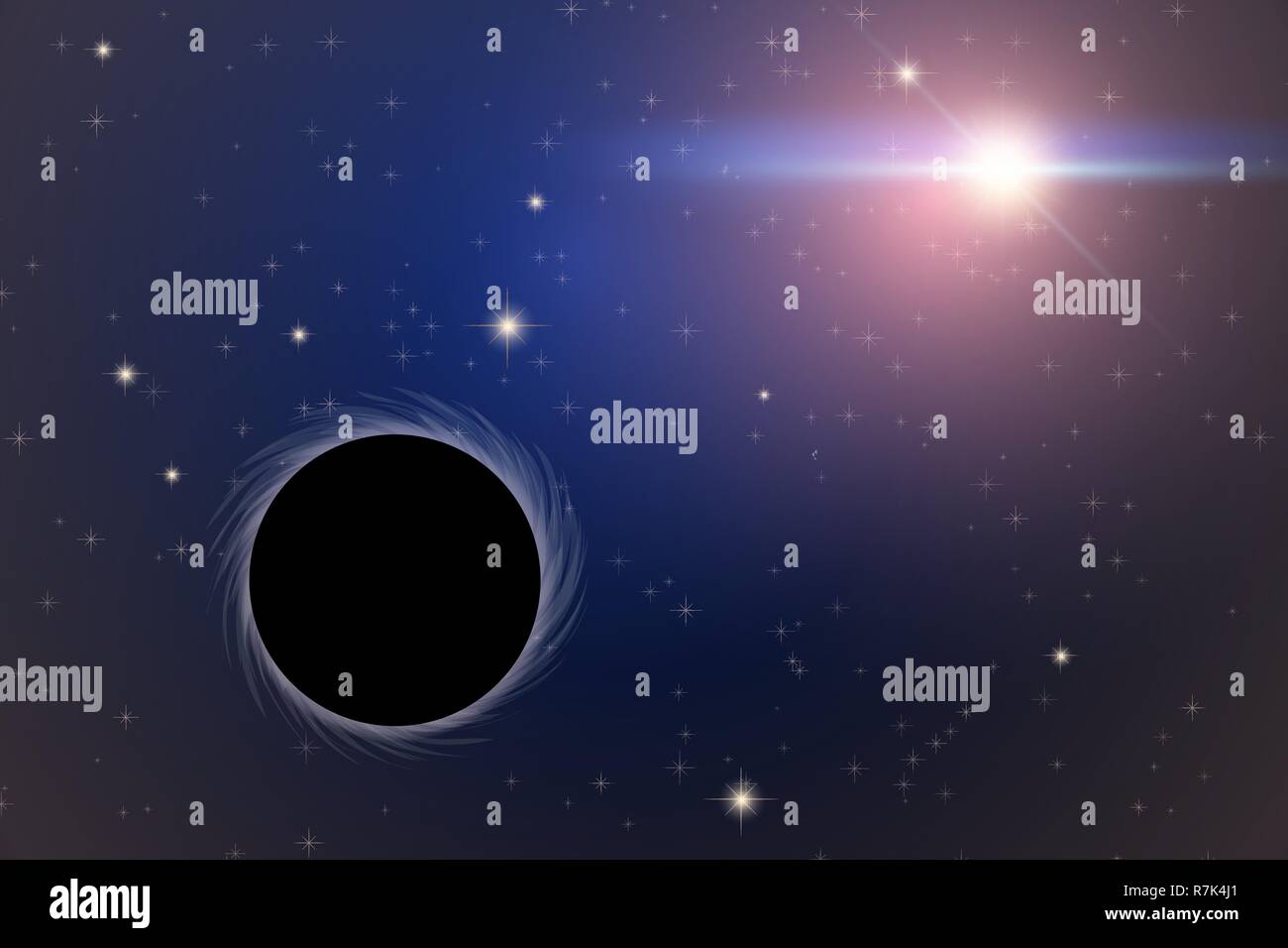 Arrière-plan de l'espace avec trou noir Illustration de Vecteur