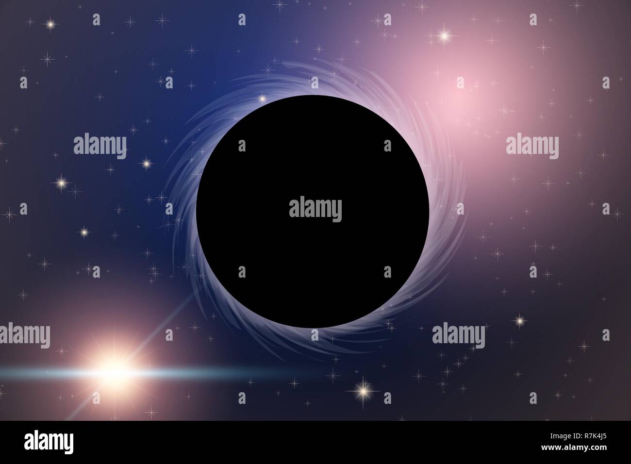 Arrière-plan de l'espace avec trou noir Illustration de Vecteur