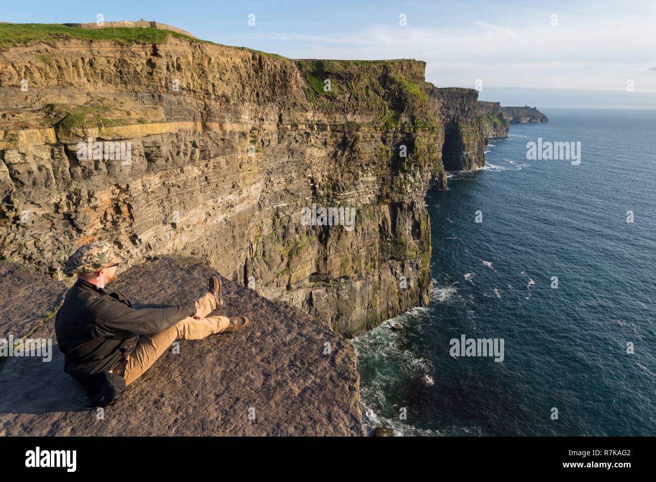 République d'Irlande, le comté de Clare, les Falaises de Moher, classé UNESCO Global Geopark Banque D'Images