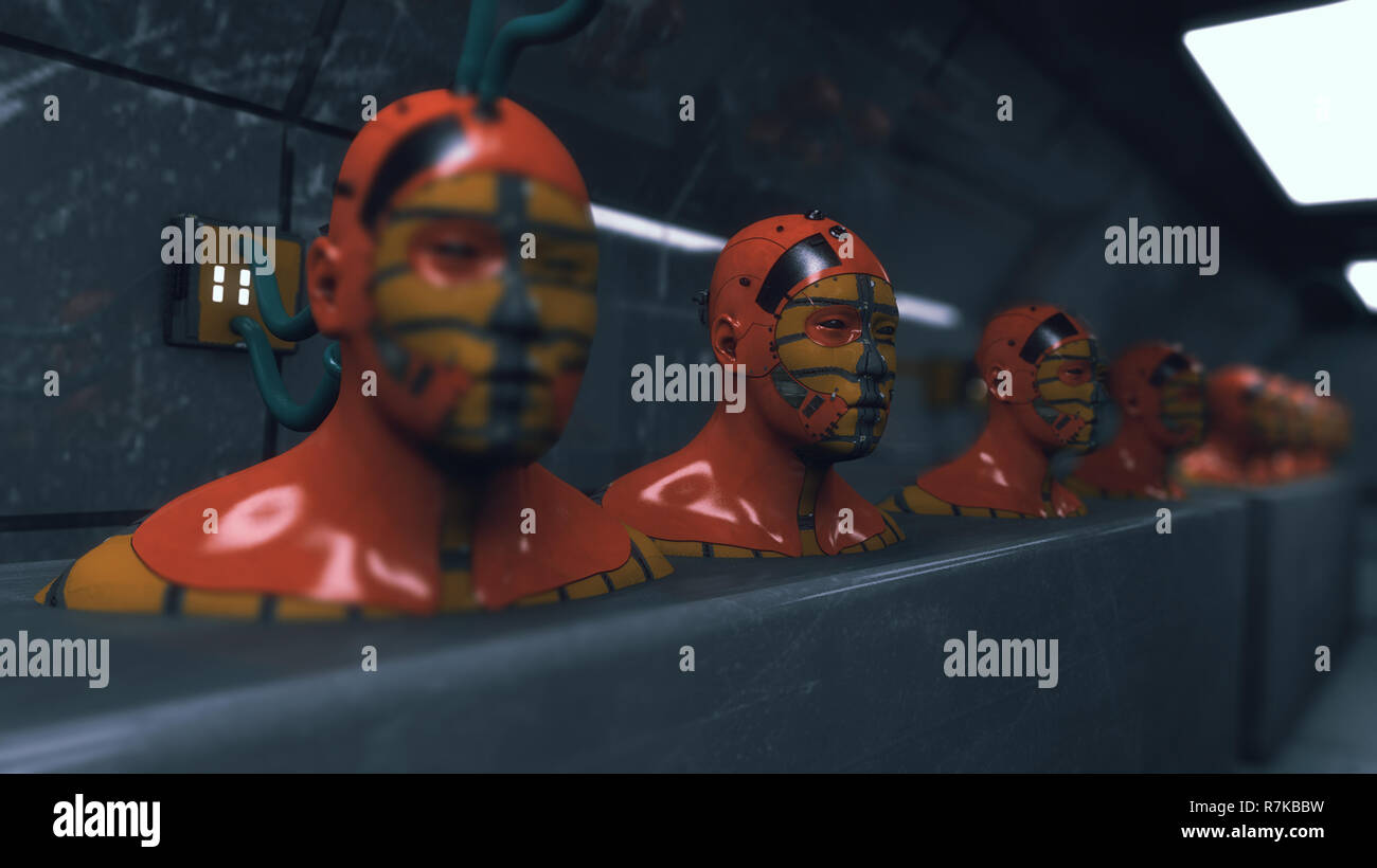 3D render. Silhouettes humanoïdes clonage Banque D'Images